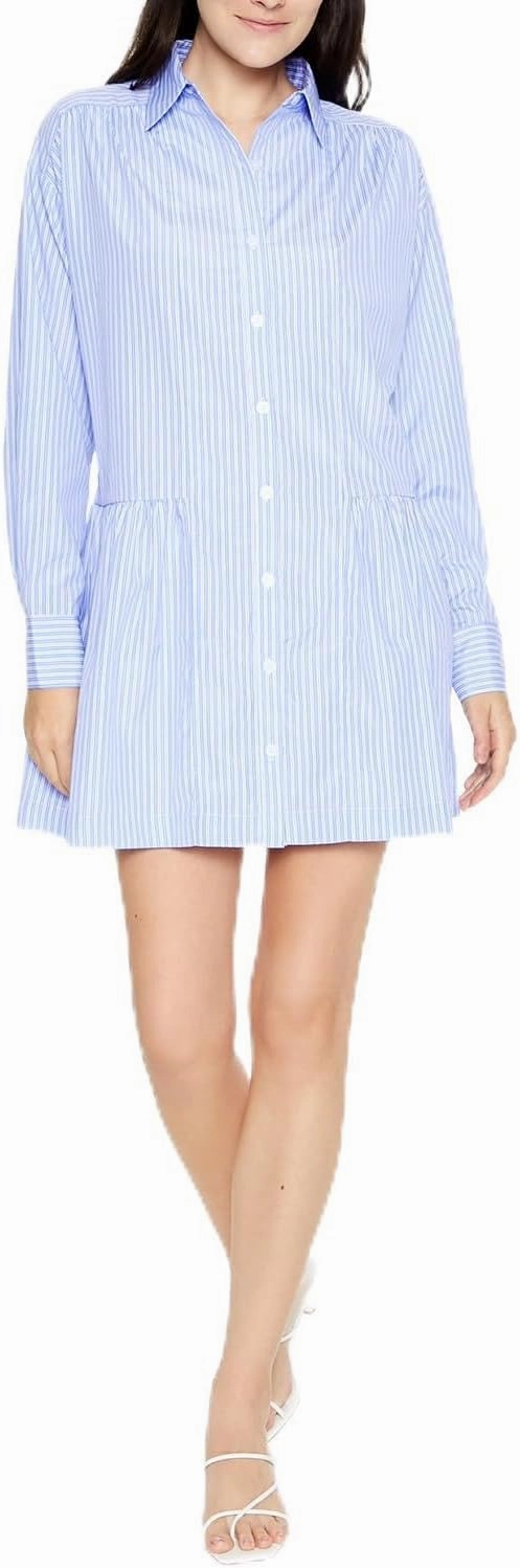 Forever 21 Women's Striped Poplin Shirt Dress