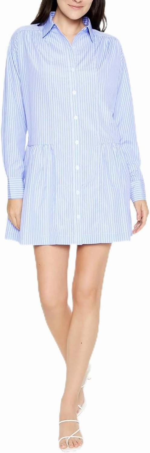 Forever 21 Women's Striped Poplin Shirt Dress