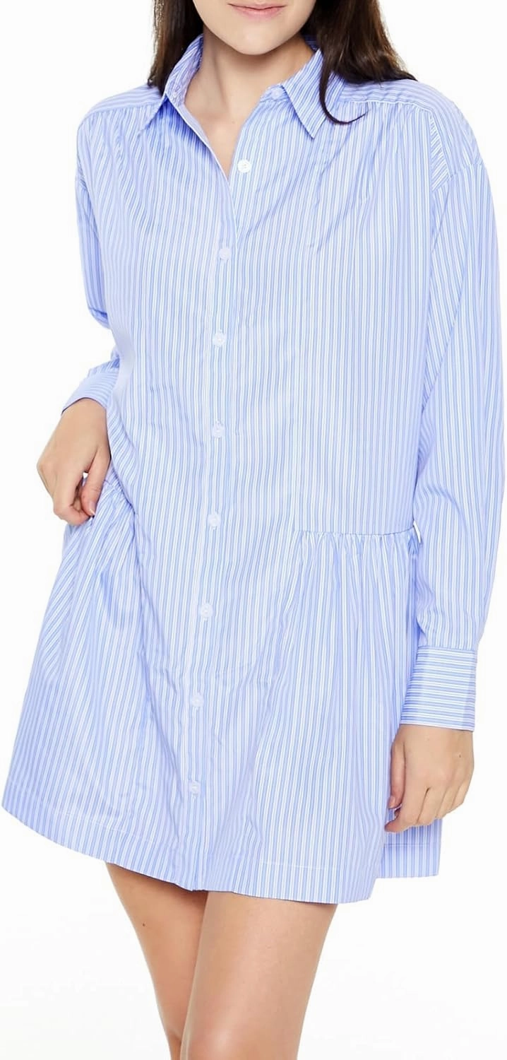 Forever 21 Women's Striped Poplin Shirt Dress