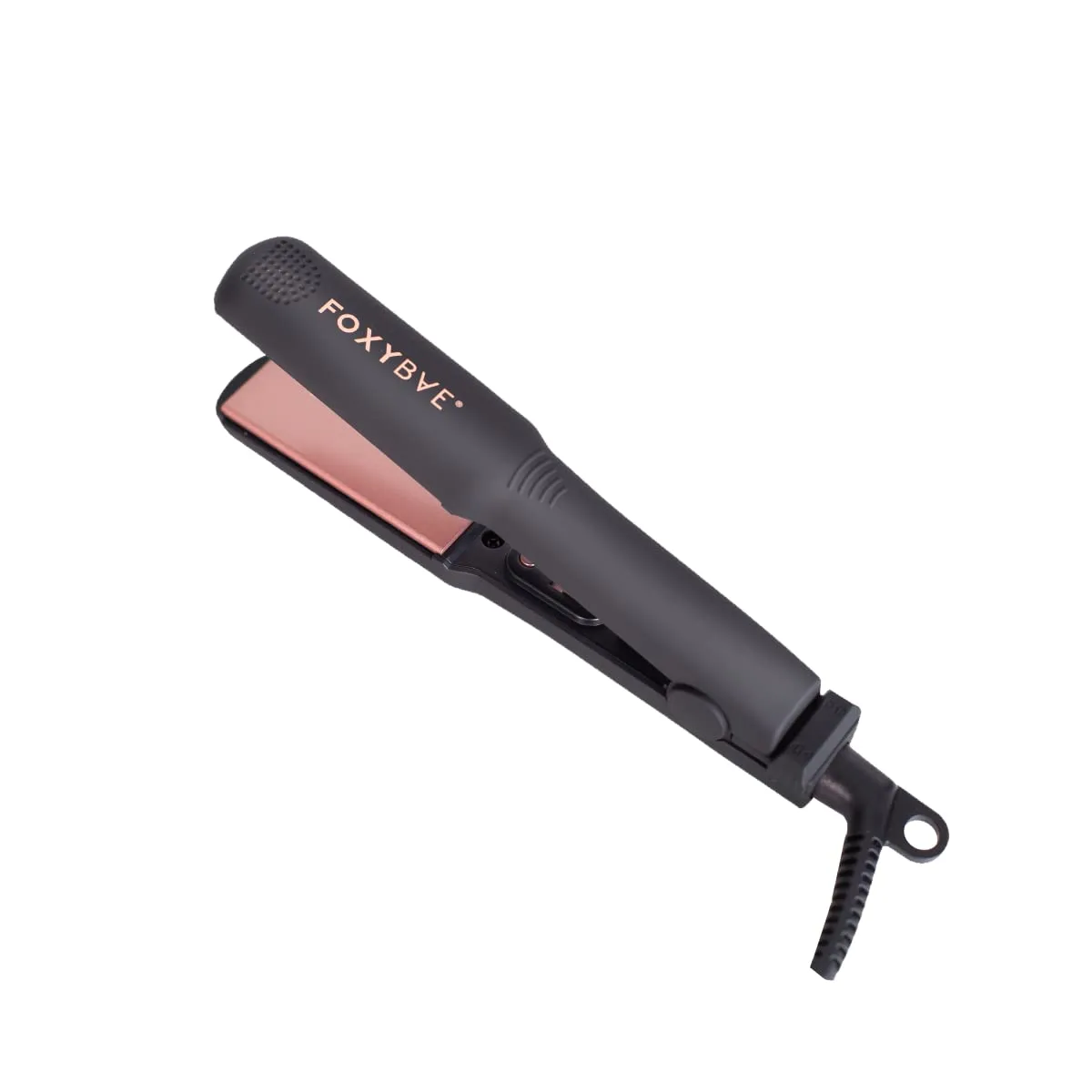 FoxyBae Mini Flat Iron for Travel Dual Voltage Hair Straightener - Frizz-free, Healthy Sleek & Shiny Hair - Small (Black Rose-Gold)