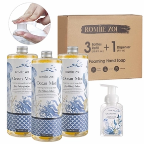 Fragrance Ocean Charm Foaming Soap Refill Gift Set, 3-Pack, Gentle & Moisturizing, Great Gift for Mom