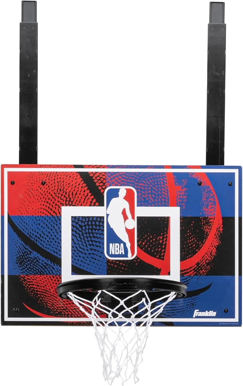 Franklin Sport NBA Grow-with-Me Kids Mini Basketball Hoop Set - Over The Door Indoor Hoop for Kids - Includes (1) Adjustable Height Basket, (1) Mini Youth Basketball   Air Pump - Ages 3 
