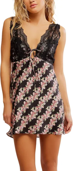 Free People Women's Countryside Printed Mini, Black Combo