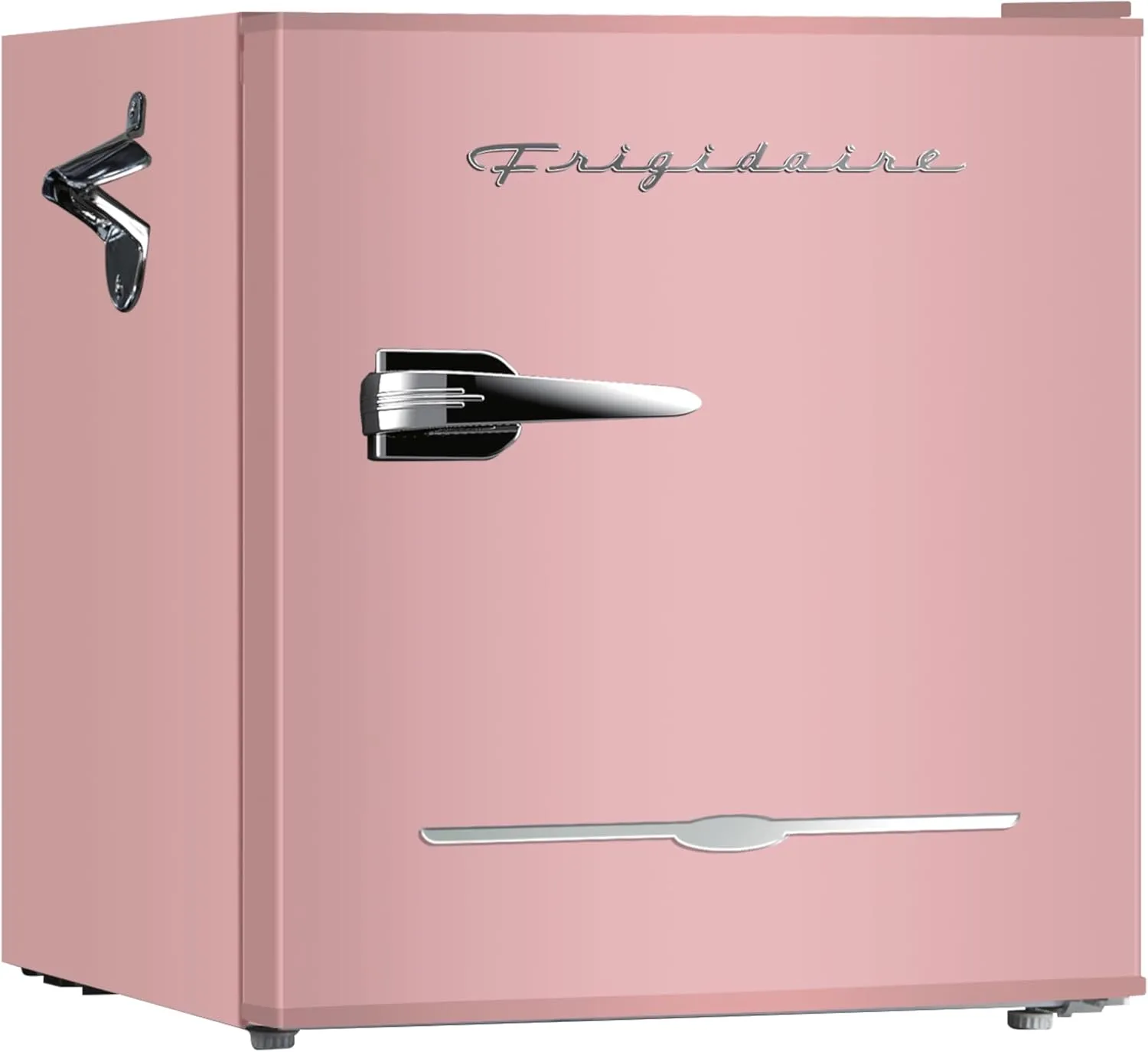Frigidaire EFR176 Retro Compact Fridge with Chiller Mini Refrigerator with Built-in Bottle Opener for Office, Bedroom, Dorm Room or Cabin, 1.6 cu ft 16" D x 18" W x 18.5" H, Pink