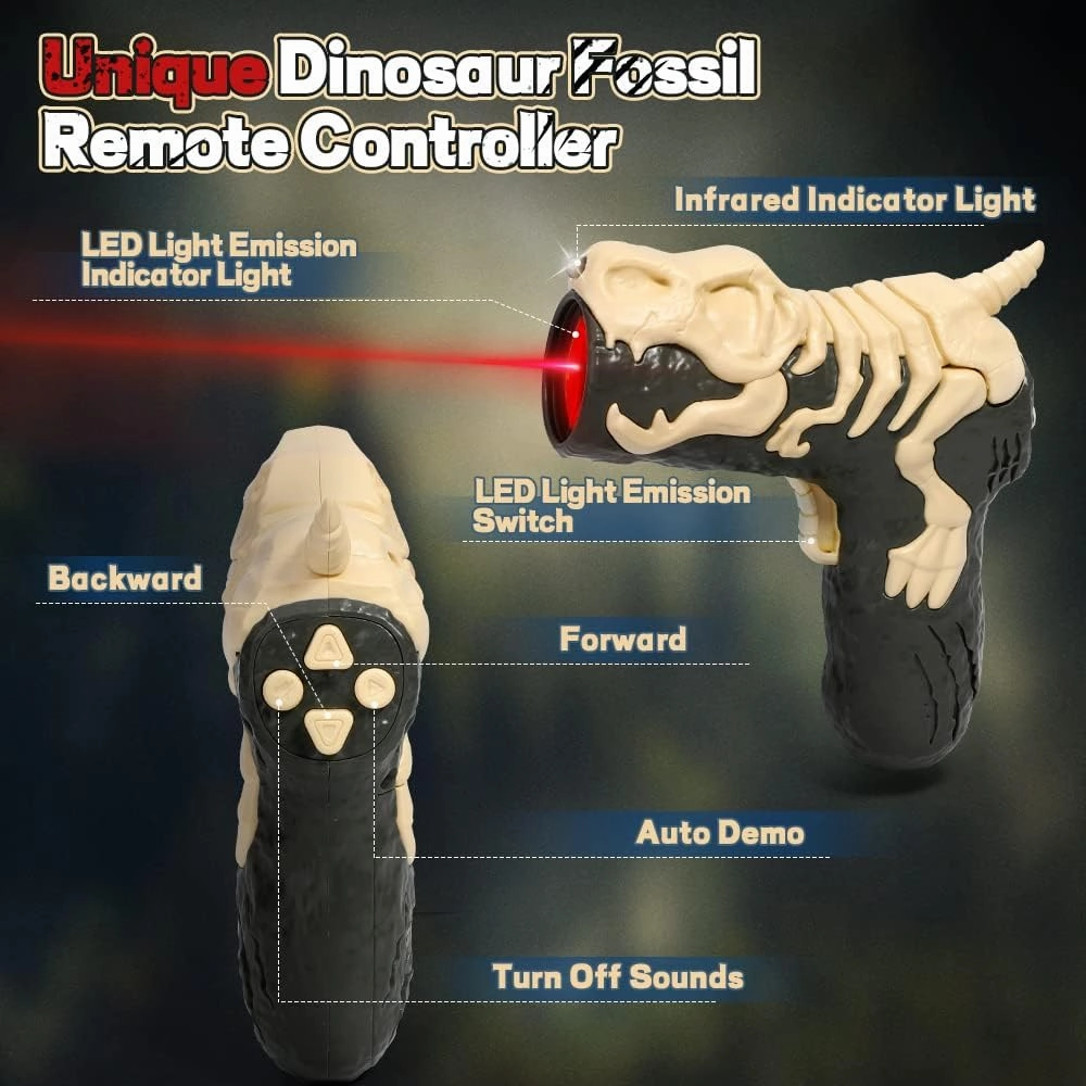 FRUSE Remote Control Dinosaur Toys,RC Walking Robot Dinosaur w/Light Tracing,Spray Mist,LED Light,Roaring,Jurassic Dinosaur Toys,Toys for Kids Girls Age 3 4 5 6 7 8