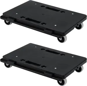Furniture Movers with Wheels, Portable Moving Rollers Leg Dollies for Heavy Furniture, 4 Wheels Small Flat Dolly, 440 Lbs Capacity, 2 Pack, Black
