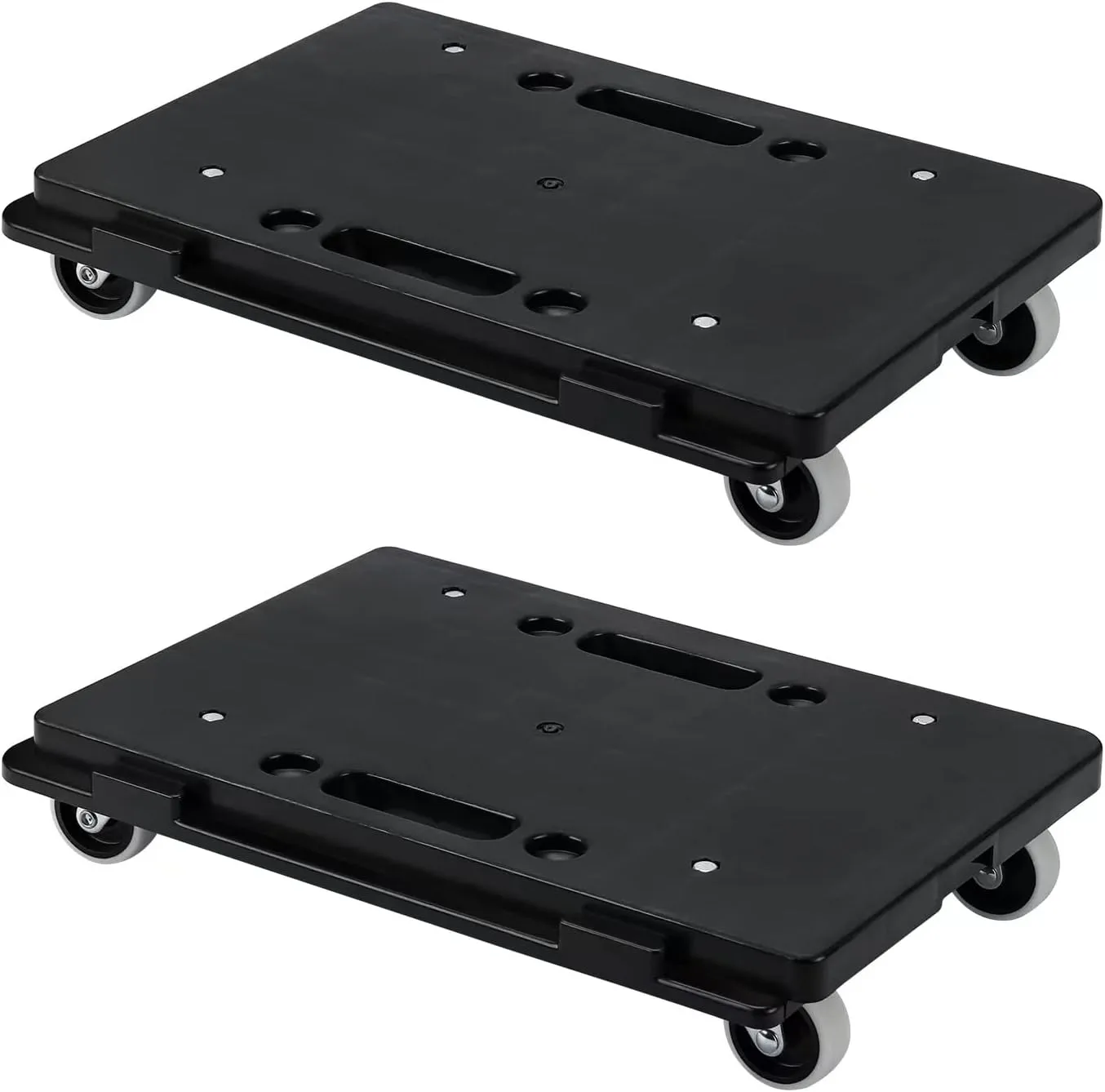 Furniture Movers with Wheels, Portable Moving Rollers Leg Dollies for Heavy Furniture, 4 Wheels Small Flat Dolly, 440 Lbs Capacity, 2 Pack, Black