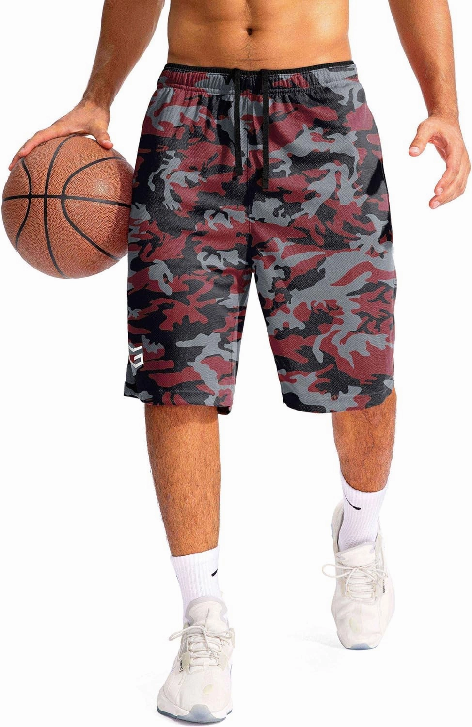 G Gradual Men's Basketball Shorts with Zipper Pockets Lightweight Quick Dry 11" Long Shorts for Men Athletic Gym