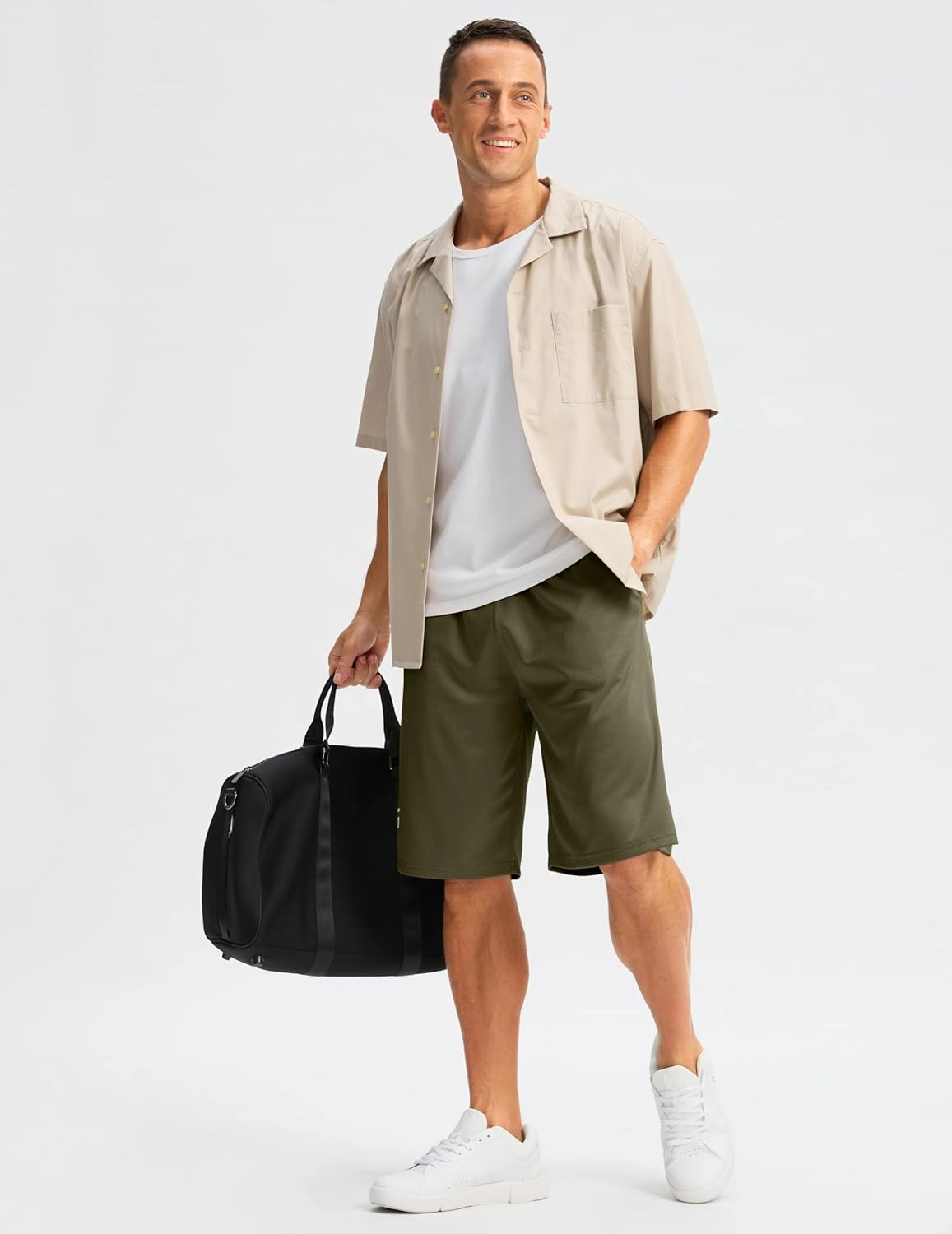 G Gradual Men's Long Basketball Shorts with Zipper Pocket 11'' Quick Dry Gym Shorts Lightweight Mesh Athletic Shorts for Men