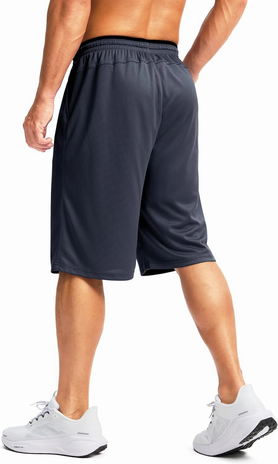 G Gradual Men's Long Basketball Shorts with Zipper Pocket 11'' Quick Dry Gym Shorts Lightweight Mesh Athletic Shorts for Men