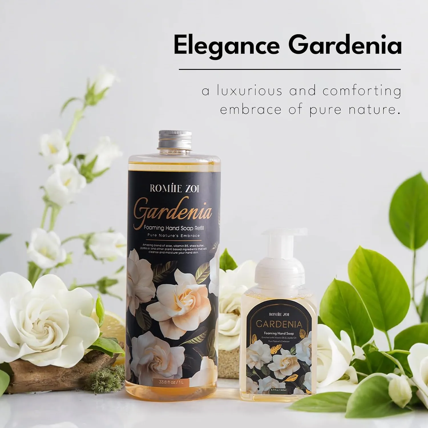 Gardenia Foaming Hand Soap Refill Gift Set, Non-Toxic & Biodegradable, Sensitive Skin Friendly