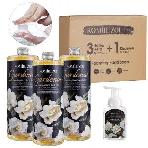 Gardenia Foaming Hand Soap Refill Gift Set, Non-Toxic & Biodegradable, Sensitive Skin Friendly