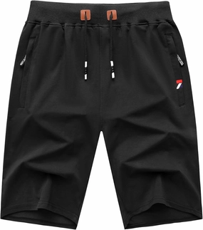 GEEK LIGHTING Mens Shorts Casual Cotton Drawstring Zipper Pockets Elastic Waist Lightweight Summer Athletic Beach Shorts
