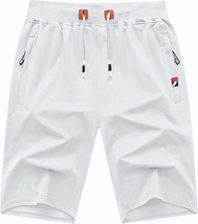 GEEK LIGHTING Mens Shorts Casual Cotton Drawstring Zipper Pockets Elastic Waist Lightweight Summer Athletic Beach Shorts