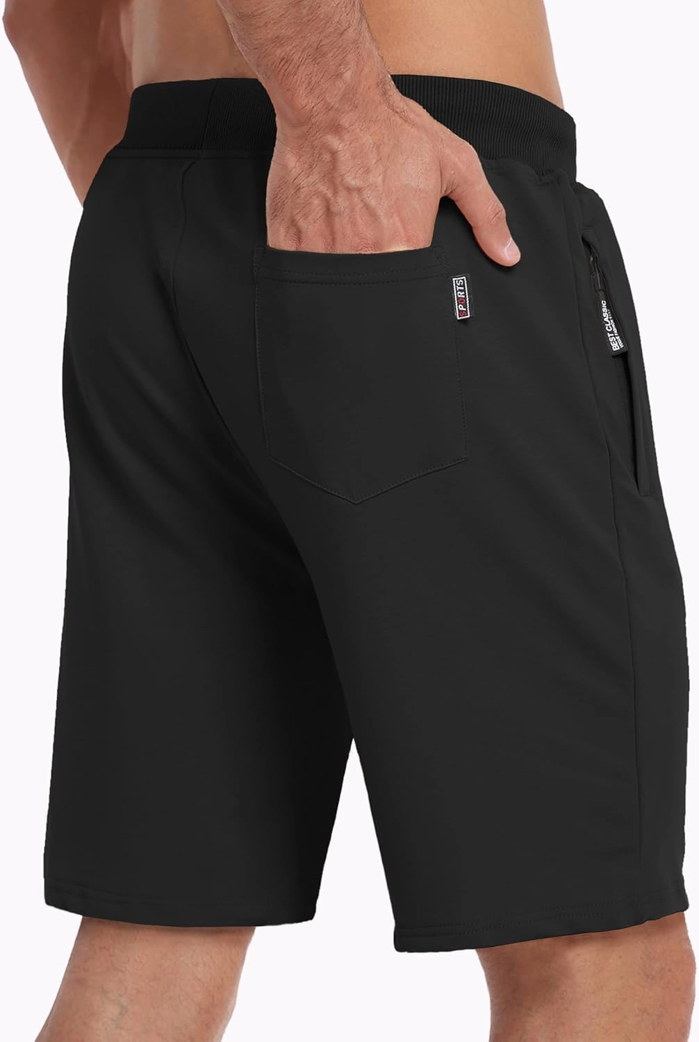GEEK LIGHTING Mens Shorts Casual Cotton Drawstring Zipper Pockets Elastic Waist Lightweight Summer Athletic Beach Shorts