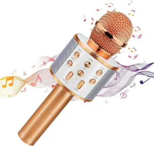 Gifts for Kids Age 3-12, Wireless Microphone with Bluetooth for Boys Girls Easter Gifts for Teens Christmas Toys for 5 6 7 8 9 Year Old Boys Stocking Stuffers for Kids - Rose Gold