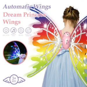 Girls Electrical Butterfly Wings With Lights Glowing Shiny Dress