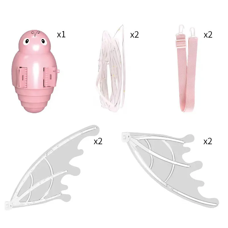 Girls Electrical Butterfly Wings With Lights Glowing Shiny Dress