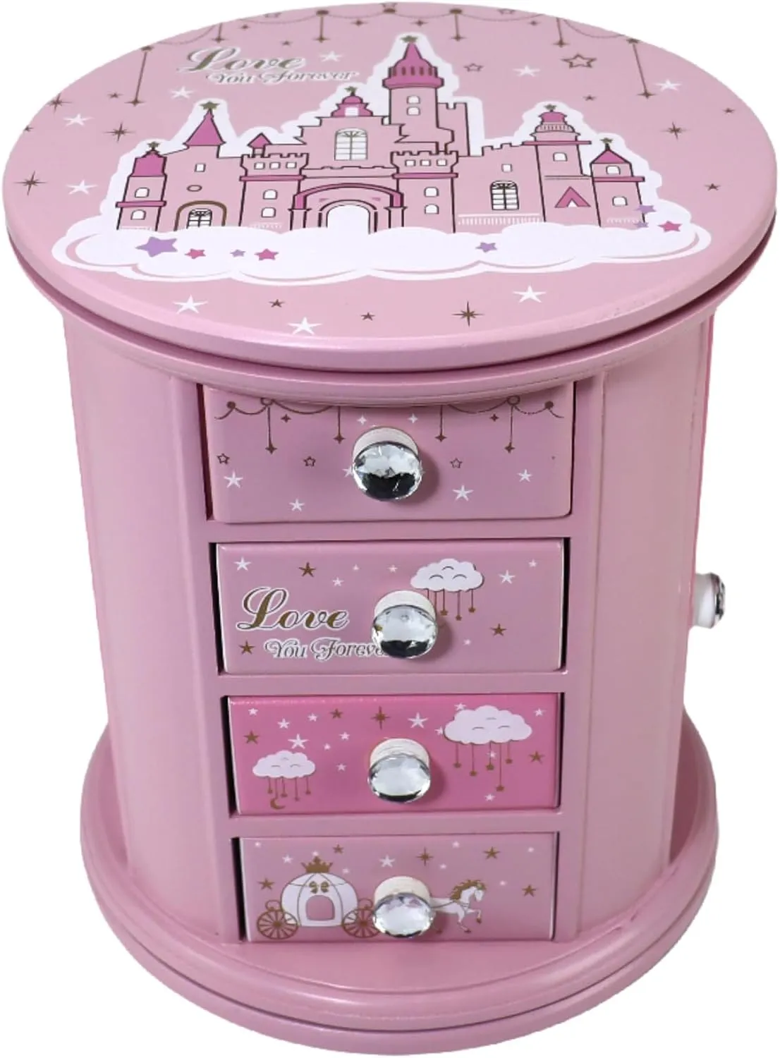 girls jewelry box Pink Princess Castle jewelry box for girls kids jewelry box Organizer Little girl Gift, A pink1