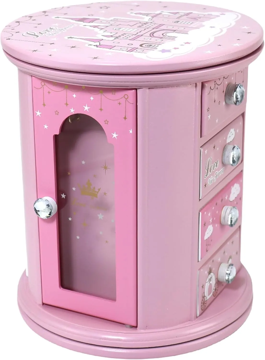 girls jewelry box Pink Princess Castle jewelry box for girls kids jewelry box Organizer Little girl Gift, A pink1