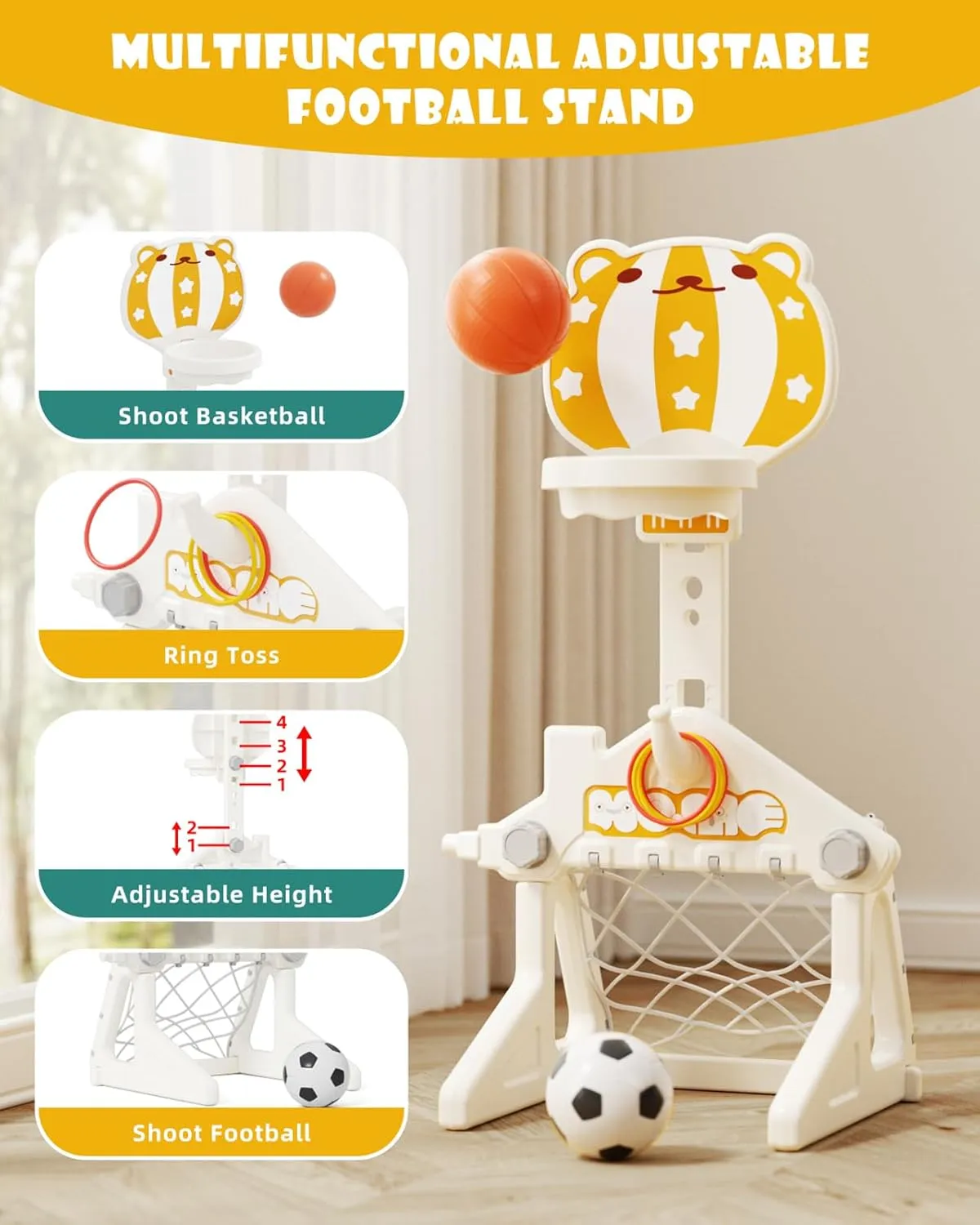 Glaf 6 in 1 Toddler Slide and Swing Set Kids Slide for Toddlers 1-3 Outdoor Playset Indoor Playground Baby Climber Toys with Basketball Hoop (Green with Goal)