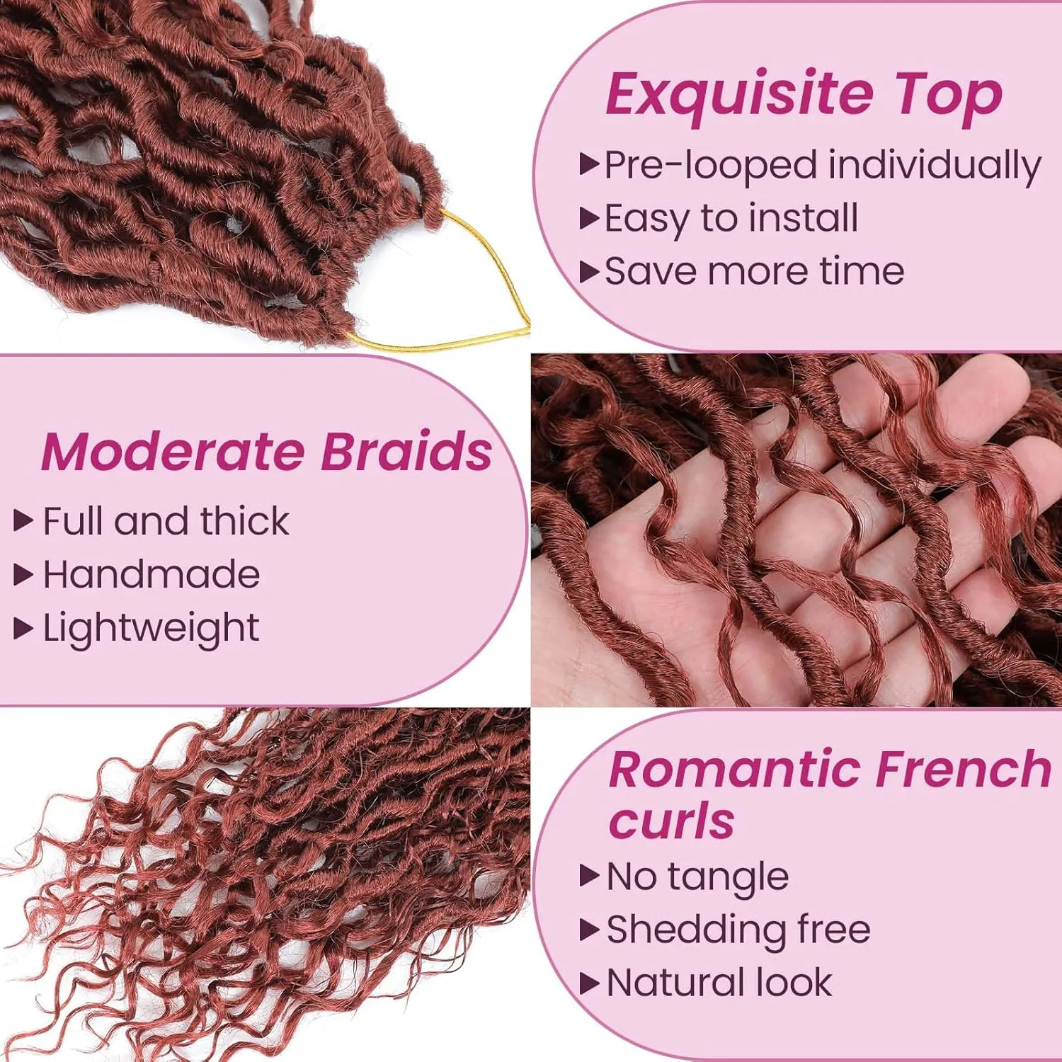 Goddess Locs Crochet Hair 16 Inch 8 Packs Boho Faux Locs Crochet Hair For Black Women Soft Crochet Locs Synthetic Hippie Locs Pre Looped Crochet Braids Curly Ends