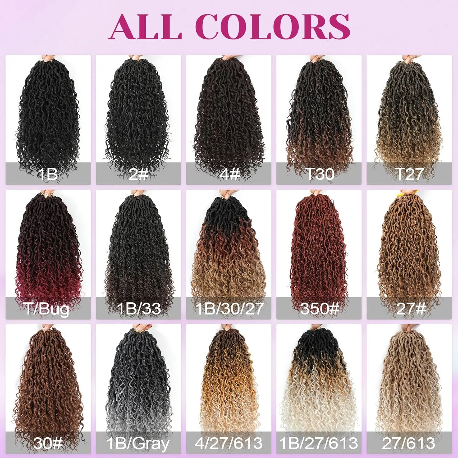 Goddess Locs Crochet Hair 16 Inch 8 Packs Boho Faux Locs Crochet Hair For Black Women Soft Crochet Locs Synthetic Hippie Locs Pre Looped Crochet Braids Curly Ends