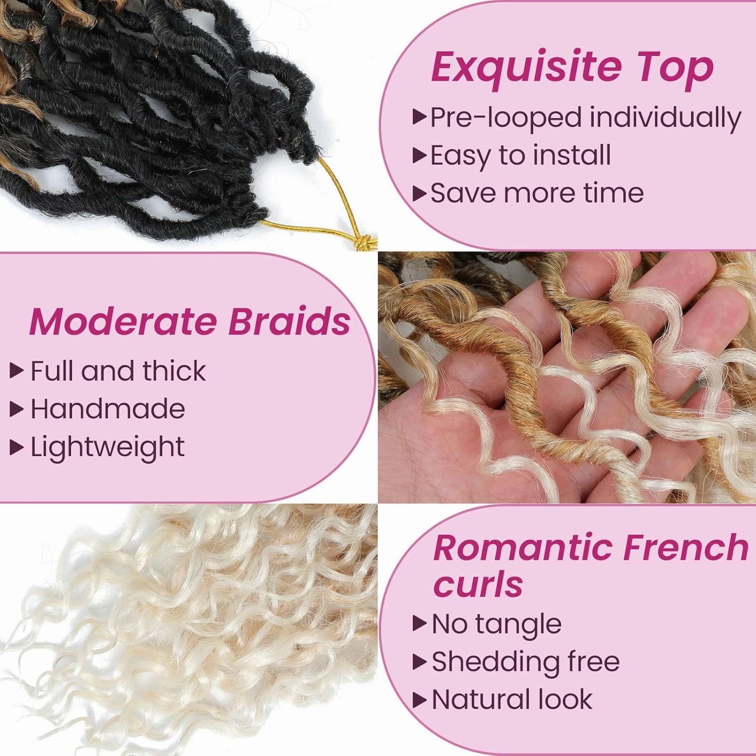 Goddess Locs Crochet Hair 16 Inch 8 Packs Boho Faux Locs Crochet Hair For Black Women Soft Crochet Locs Synthetic Hippie Locs Pre Looped Crochet Braids Curly Ends