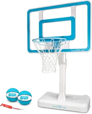 GoSports Splash Hoop Legend - Aqua or Black - Pool Basketball Hoop Game with Water Weighted Base, Adjustable Height, and Regulation Steel Rim