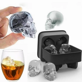 Gothic Skull Ice Cube Tray - 3D Halloween Party Mold