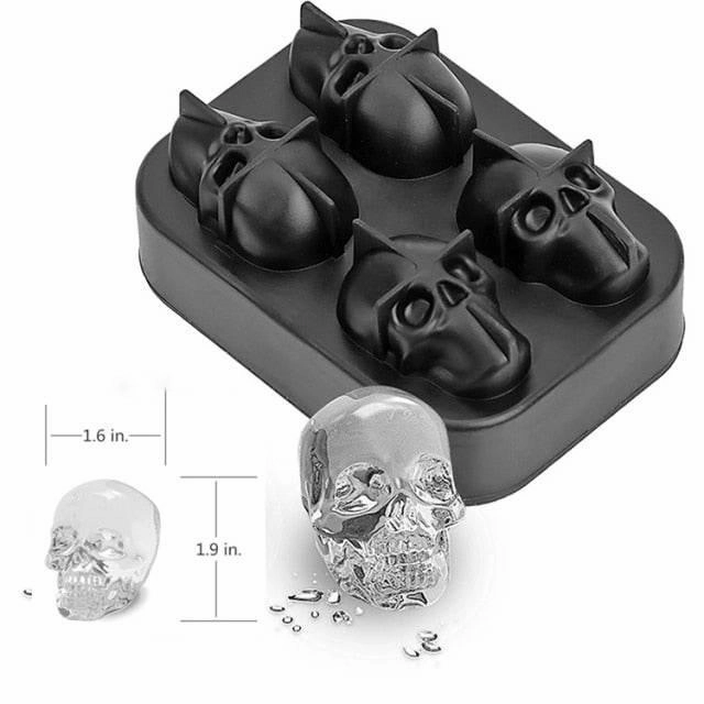 Gothic Skull Ice Cube Tray - 3D Halloween Party Mold