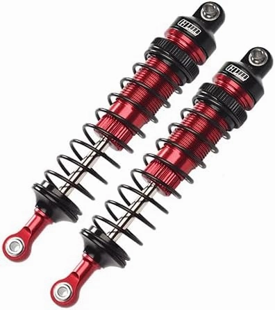 GPM Upgrades Aluminum 6061-T6 Front Adjustable Spring Dampers for 1/10 Baja Rey Desert Truck（LOS03008） RC Car (Red)