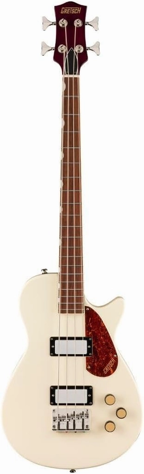 Gretsch Streamliner Jet Club Single-Cut 4-String Right-Handed Bass Guitar with Nato Body and Laurel Fingerboard (Vintage White)