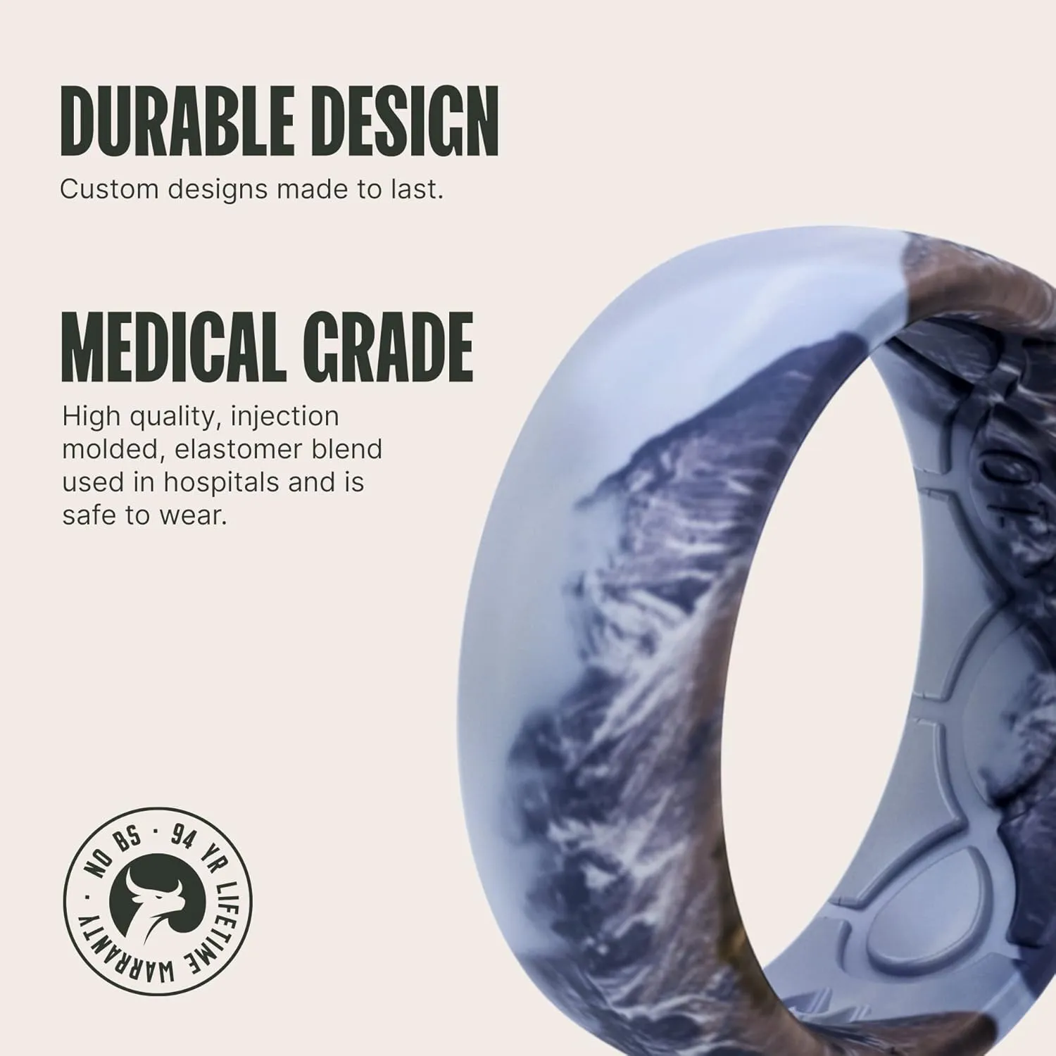 Groove Life Nomad Silicone Ring Breathable Rubber Wedding Rings for Men, Lifetime Coverage, Unique Design, Comfort Fit Ring