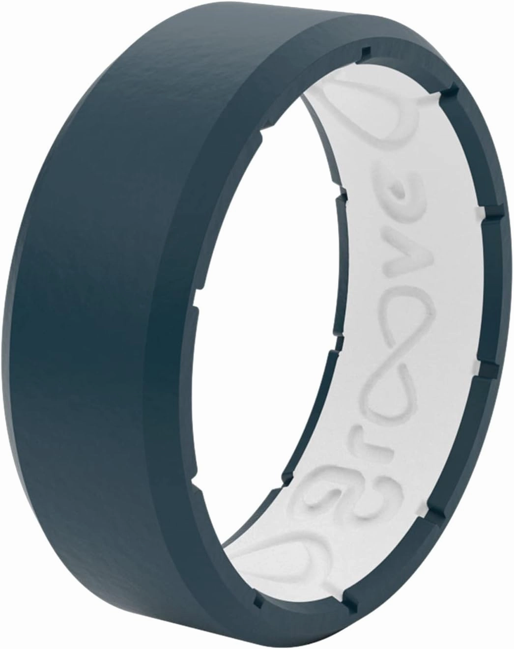 Groove Life Edge Silicone Ring - Breathable Rubber Wedding Rings for Men, Lifetime Coverage, Unique Design, Comfort Fit Ring