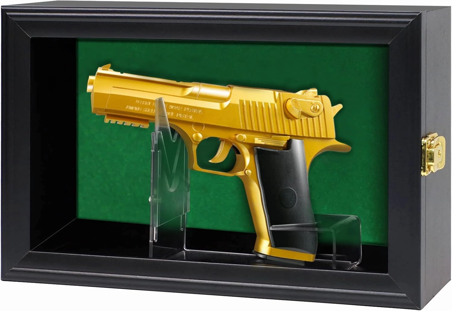 Gun Shadow Box Rack Wall Mounted Wooden Display Cabinet Collectible Display Box, Suitable for Handguns, car Models, Anime Figurines, Character Dolls and mini Statues - Protective Storage Box
