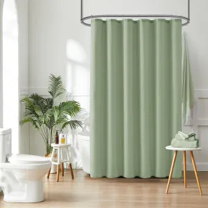 HALSTON H Sage Green Shower Curtain – Spa-Inspired Bathroom Decor, Water-Repellent Fabric, Machine Washable, 72x72 Inches, Modern Minimalist Look, Soft Earth-Tone Design