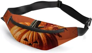 Happy Thanksgiving Day Pumpkin Belt Bag with Adjustable Strap, Lightweight Travel Crossbody Bags, Hands-Free Mini Fanny Packs in Running Gym