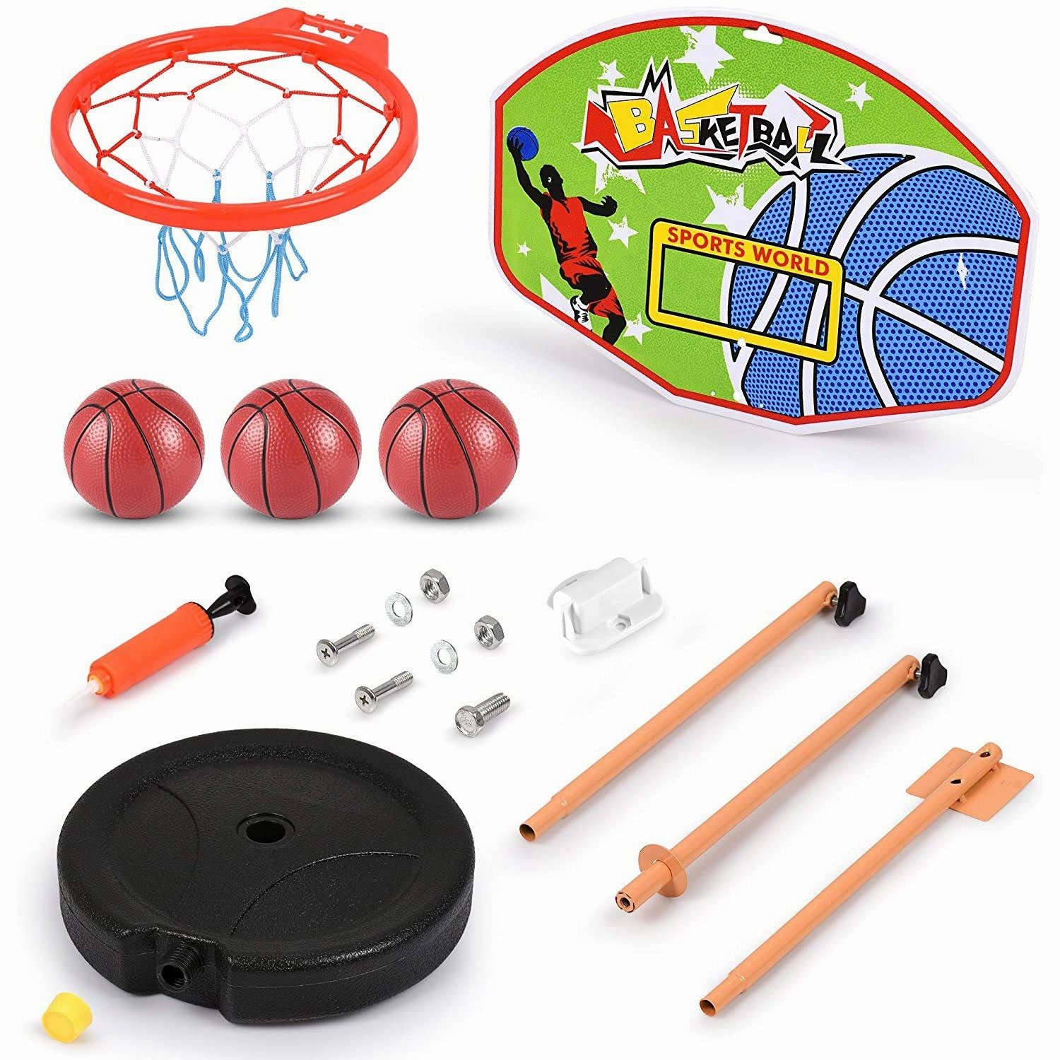 Height Adjustable Kids Basketball Hoops Set