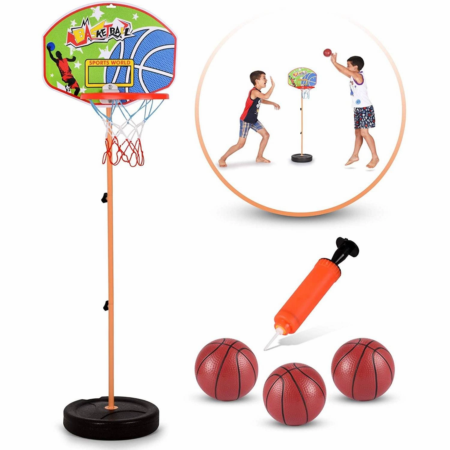 Height Adjustable Kids Basketball Hoops Set
