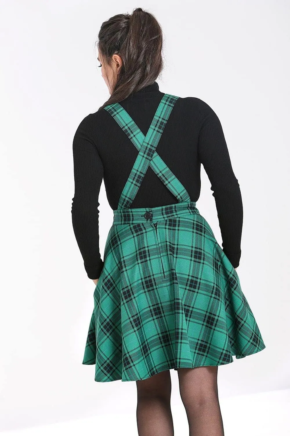 Hell Bunny Brittany Tartan Plaid Pinafore Dress