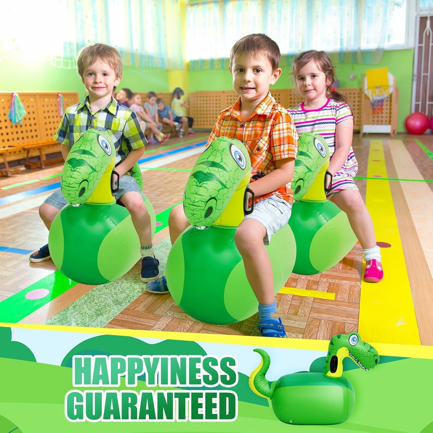 Hiboom 4 Pcs Giant Inflatable Hopping Toys 51 Inch Bouncer Animal Toys Ride on Toy Hopping Toy Hopper for Birthday Party Gifts Supports up to 250 Pounds, Ages 6 and up (Dinosaur)
