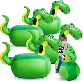 Hiboom 4 Pcs Giant Inflatable Hopping Toys 51 Inch Bouncer Animal Toys Ride on Toy Hopping Toy Hopper for Birthday Party Gifts Supports up to 250 Pounds, Ages 6 and up (Dinosaur)