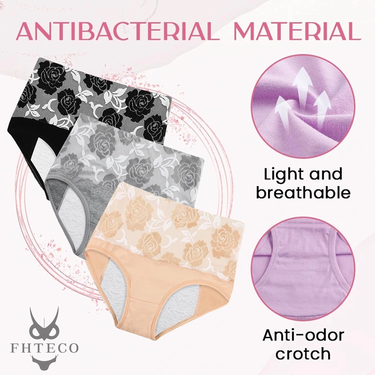High Waisted Underwear for Women Full Coverage Cotton Panties Plus Size Leakproof Briefs Tummy Control Underwear