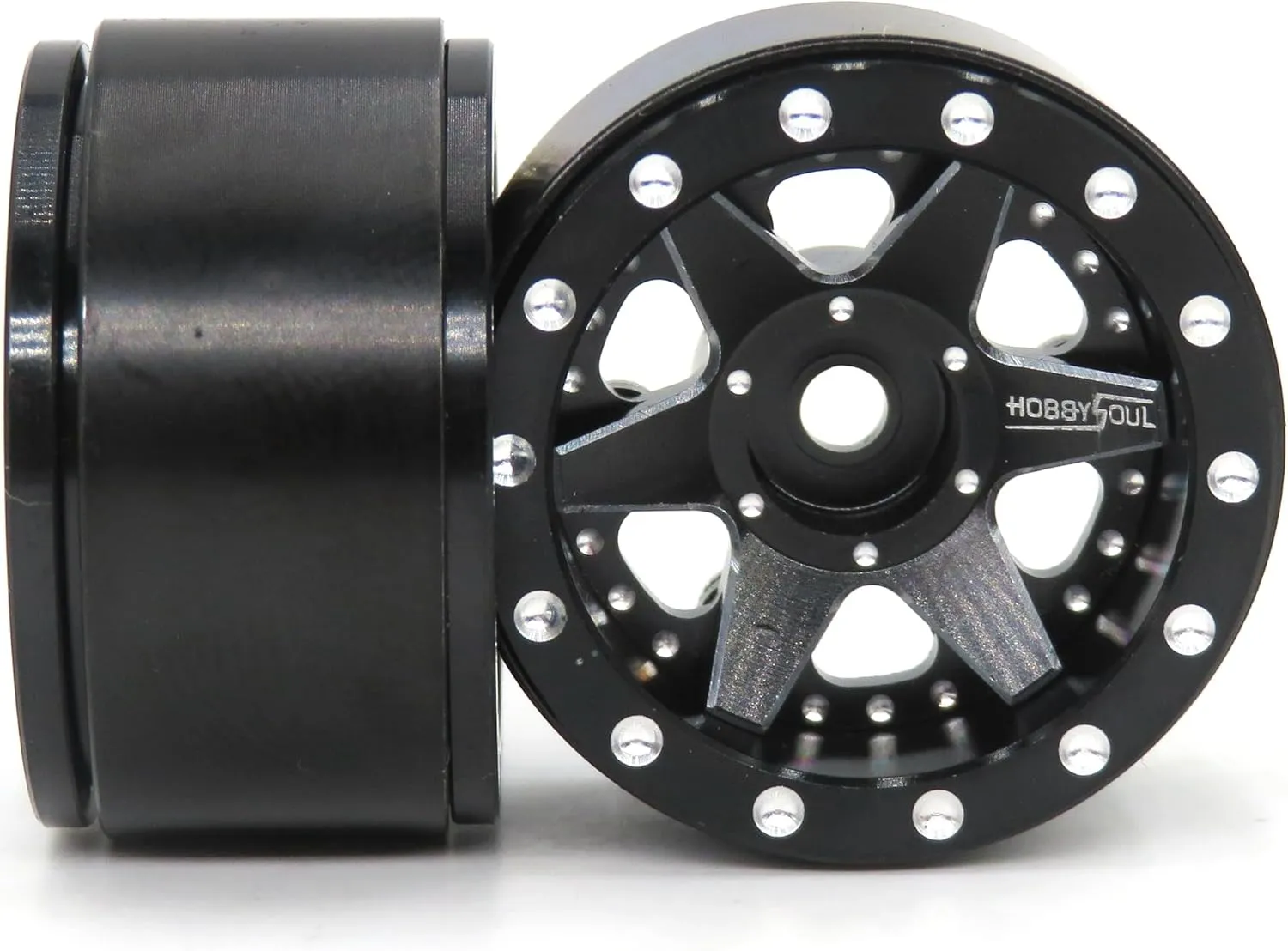 hobbysoul Adjustable Offset 1.0 Beadlock Wheels Rims, RC 1.0 Wheels 20.5g/Rim for RC 1/18 TRX4M Axial SCX24 90081 & Other 1/24 Micro Crawler, (4-Pack)