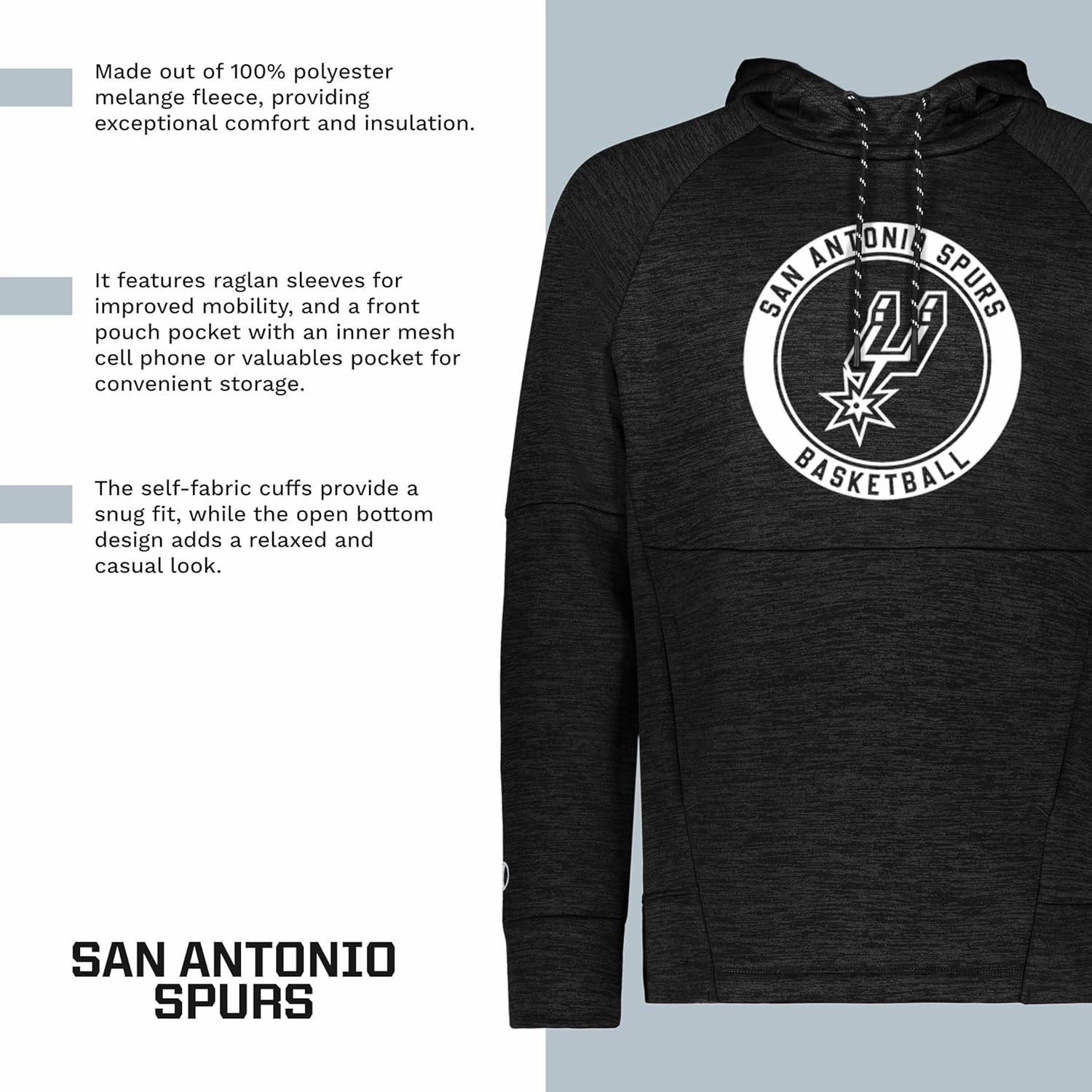 Holloway Men's NBA Fleece Hoodie – Basketball Pullover, Warm & Comfortable – Ideal for Sports, Casual Wear, and Fans