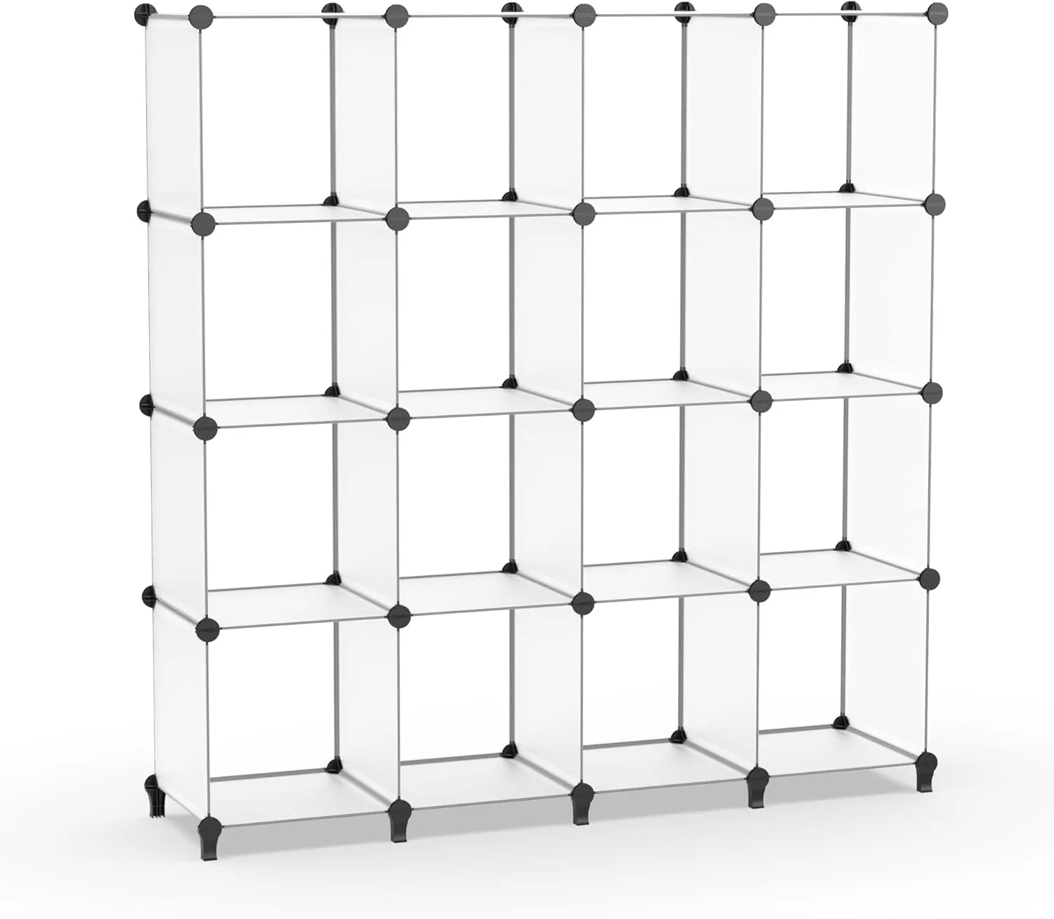 HOMIDEC 16 Cubes Book Shelf Bookcase Bookshelf Cube Storage Organizer Cube Storage Shelf Display Bookshelf for Study Room Office Bedroom Living Room Transparent