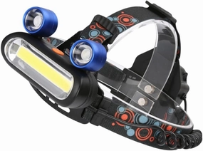 Homoyoyo USB Rechargeable Cob Led Headlamp Ergonomic Design for Camping Hiking Night Fishing Compact Lightweight Torch for Outdoor Activities Black