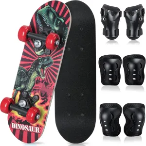 Honoson 7 Pcs Skateboard for Toddlers Beginners Knee Elbow Pads Wrist Guards Gear Set