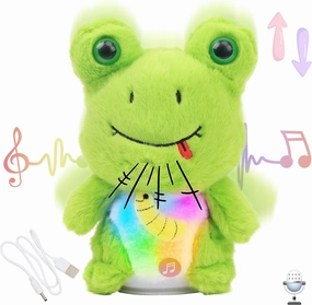 Hopearl Talking Frog Repeats What You Say Light up Nodding Electric Speaking Interactive Animated Toy with USB Charger Gifts for Toddlers, 7.5''